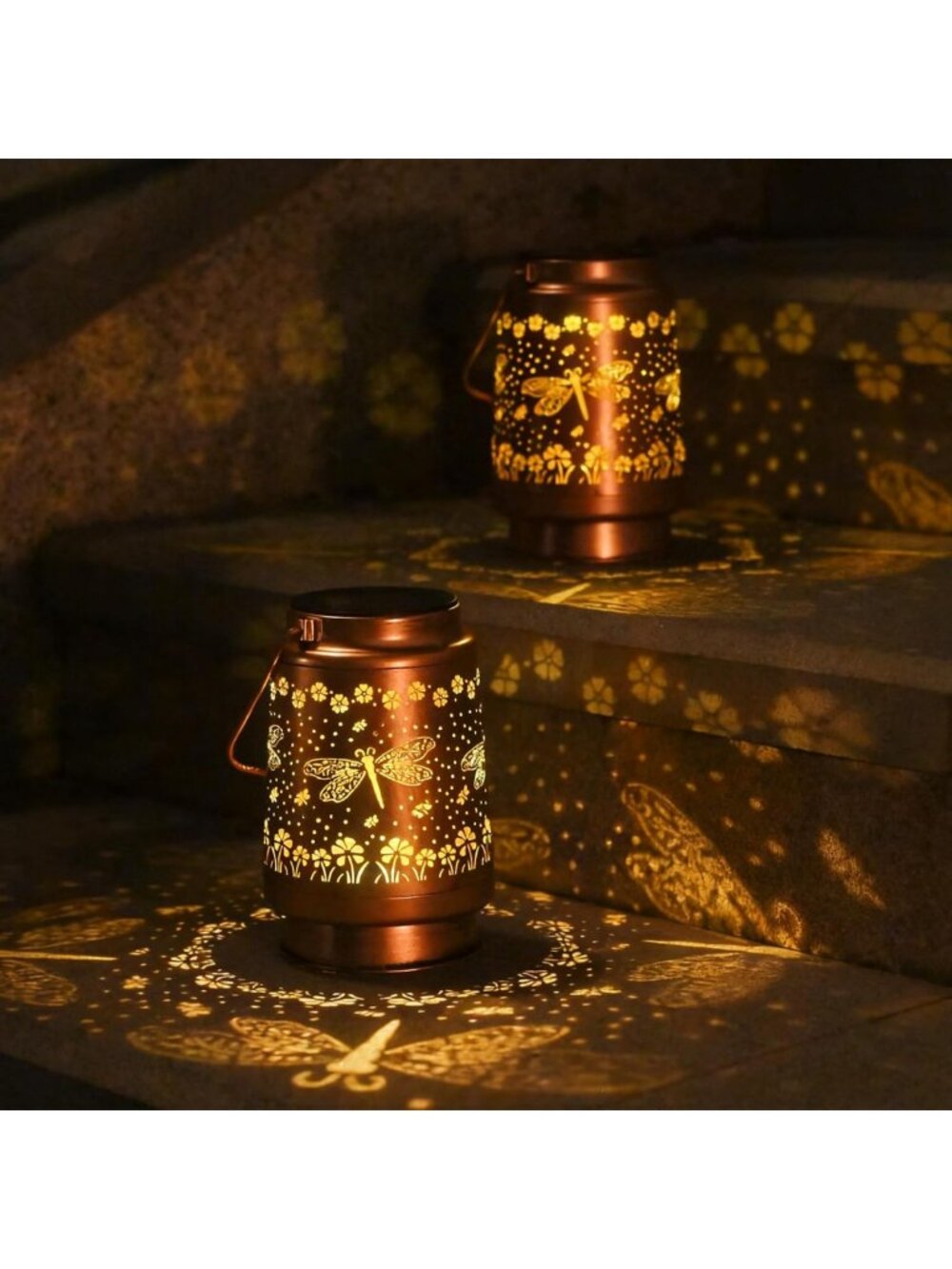 2-Pack Dragonfly Solar Lanterns - Waterproof Outdoor Garden Decor, Perfect Gift!